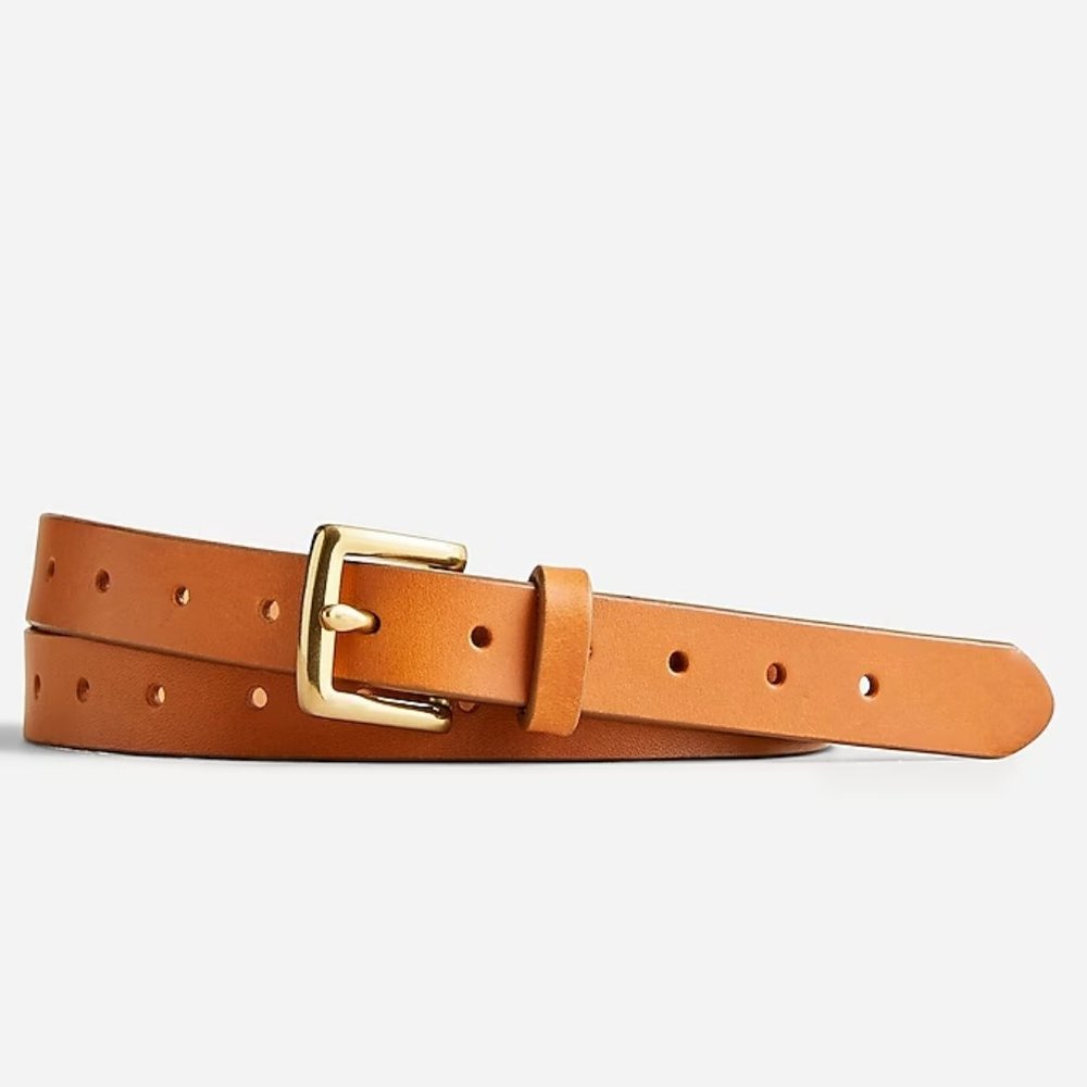 J.Crew Perforated Italian leather belt